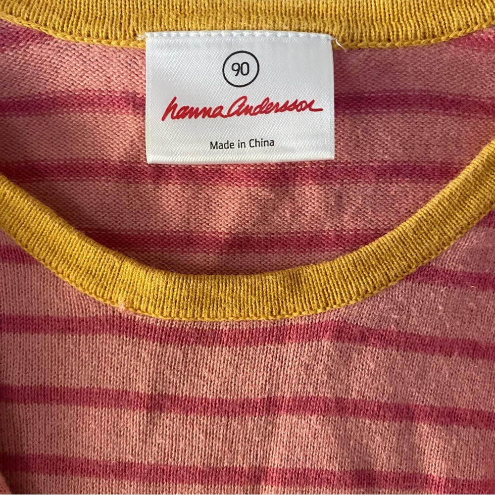 Hanna Andersson Lightweight Pink Striped Sweater - 90 US 3T